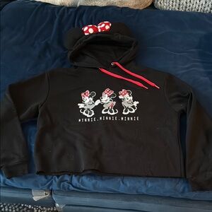 Disney Black Hoodie with Red Minnie Mouse Trim